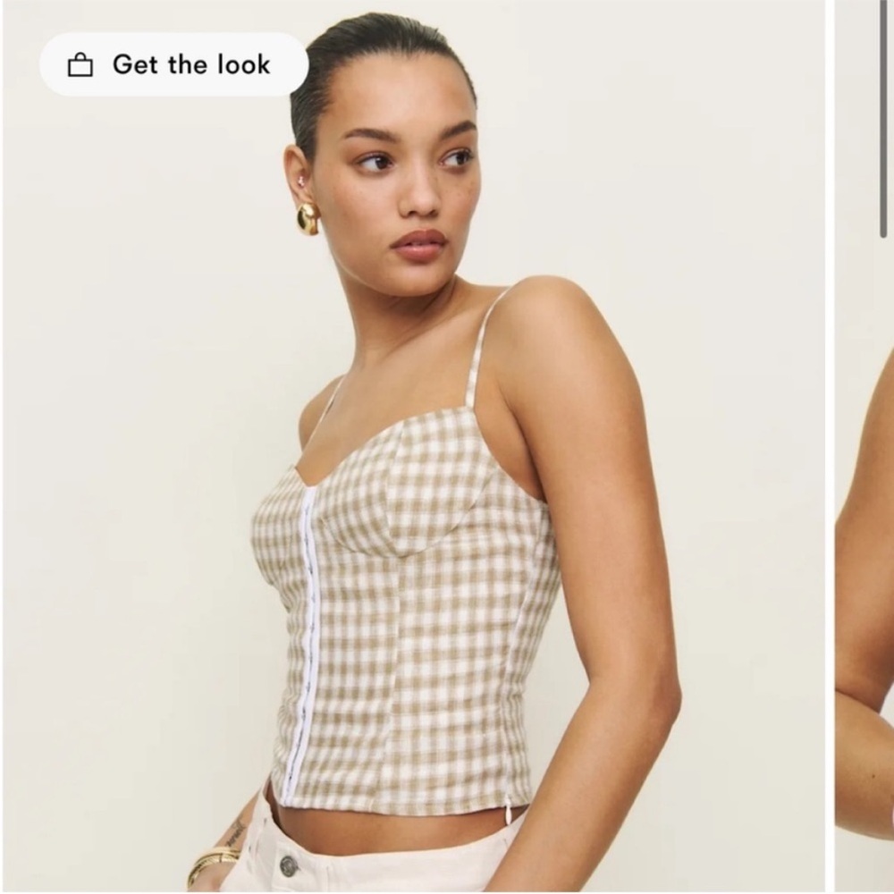 NWT • Reformation Christen Top in Dunes Check - Picture 4 of 7